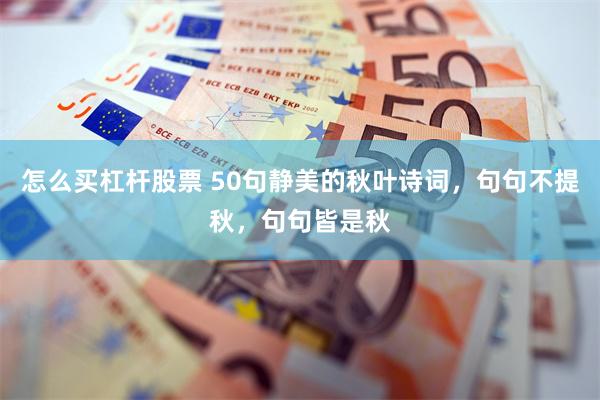 怎么买杠杆股票 50句静美的秋叶诗词，句句不提秋，句句皆是秋